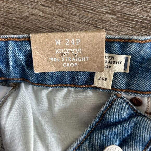 NWT Madewell The Petite Curvy '90s Straight Crop Jeans in Hazeldell Wash Size 24 - Picture 7 of 16